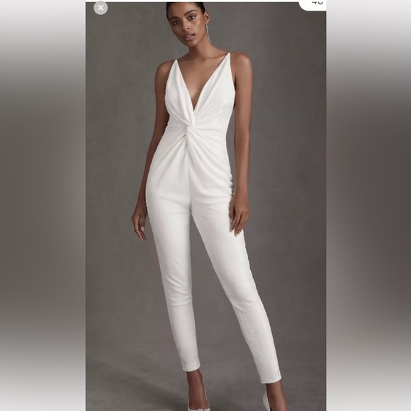 Halston silk blend sequin jumpsuit - Picture 1 of 12